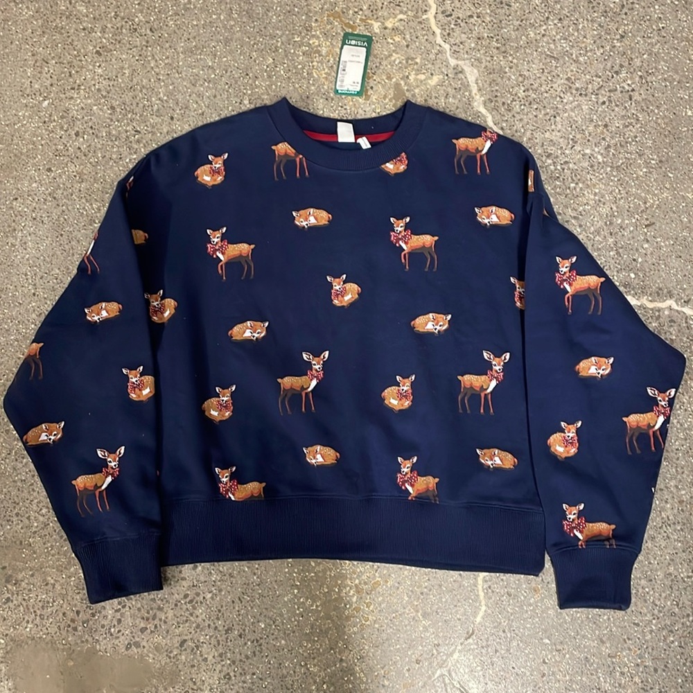 Printed crew neck sweatshirt